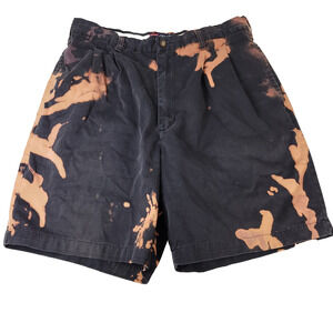 Vintage Chaps Ralph Lauren Shorts Mens Sz 34 Black Paint Grunge Y2k Bleached